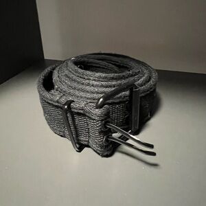 4 / $20 torrid Black Woven Canvas Belt with Double-Prong Buckle